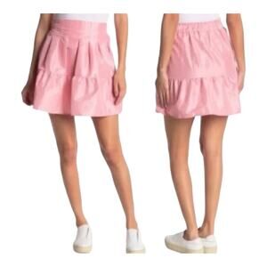 New ~ TOPSHOP , NORDSTROM ~ Taffeta lantern mini skirt pink nylon ~ Sz 8